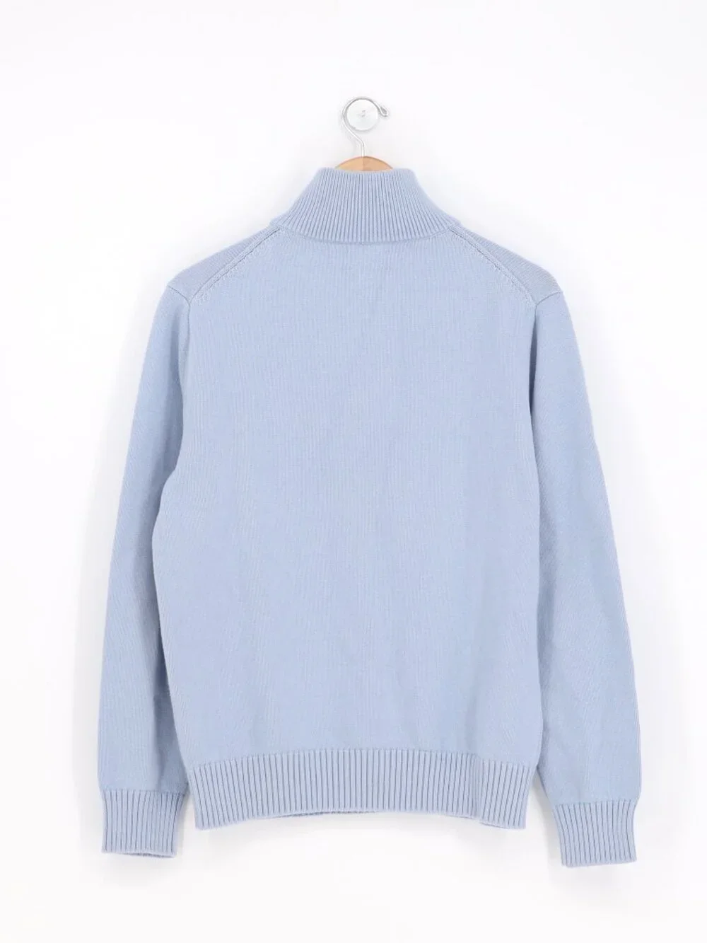 J. CREW Heritage Cotton Quarter-Zip Sweater in Light Blue Size M